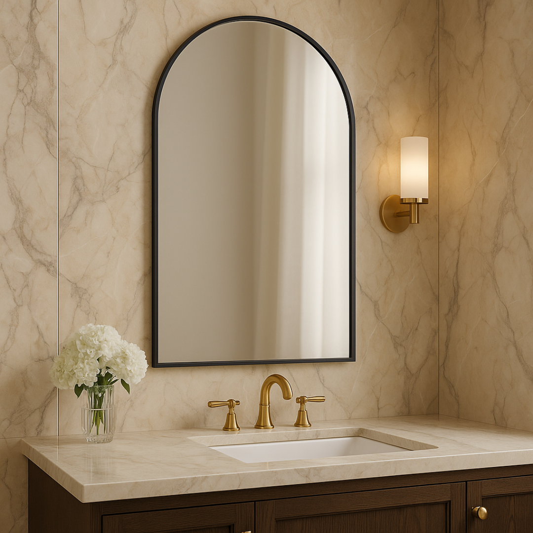 Black Arch Wall Mirror