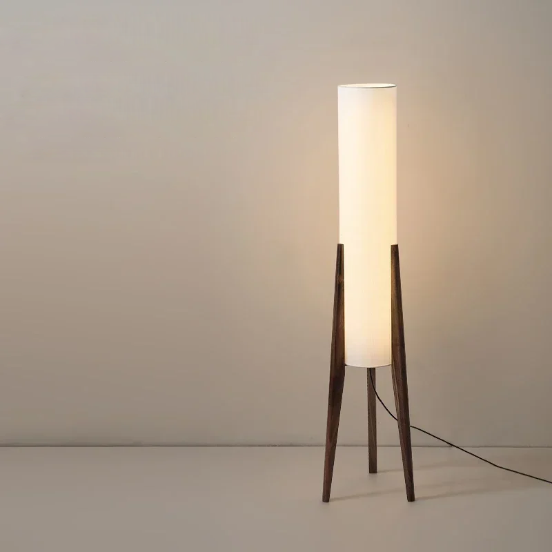 Japanese Solid Walnut Wood Floor Lamp