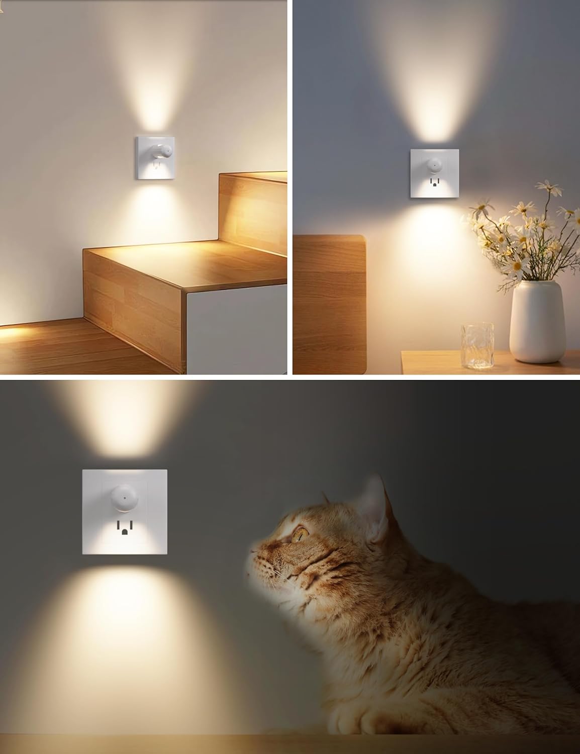 Plug-In LED Night Lights - Warm 2700K with Auto Sensor