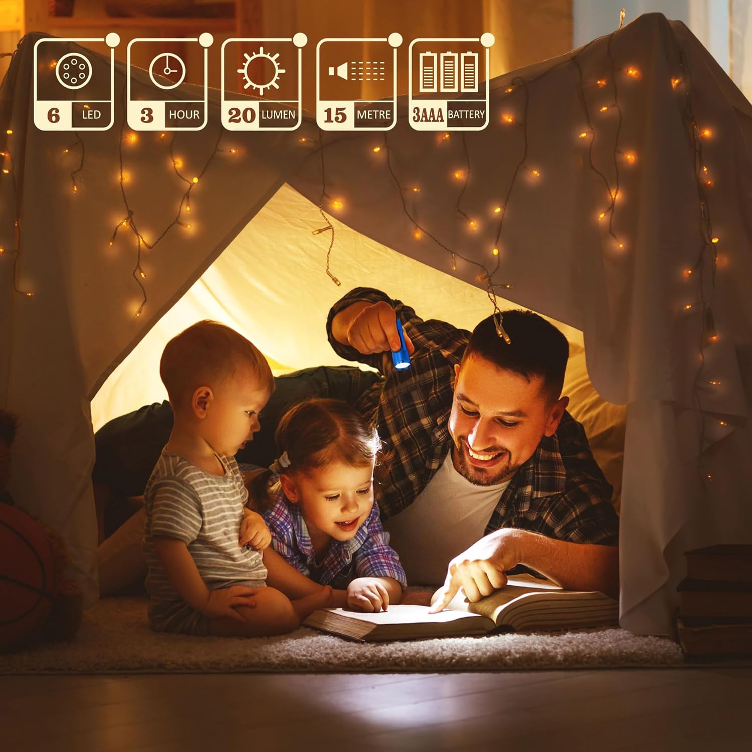 Mini LED Flashlight (Batteries Included) - 100k hrs LED Runtime - 1 Pack